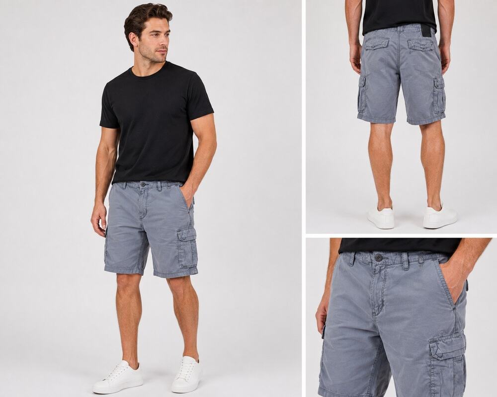 Marc Ecko Cut & Sew Cargo Shorts Mens 40 Gray Utility Streetwear Skater